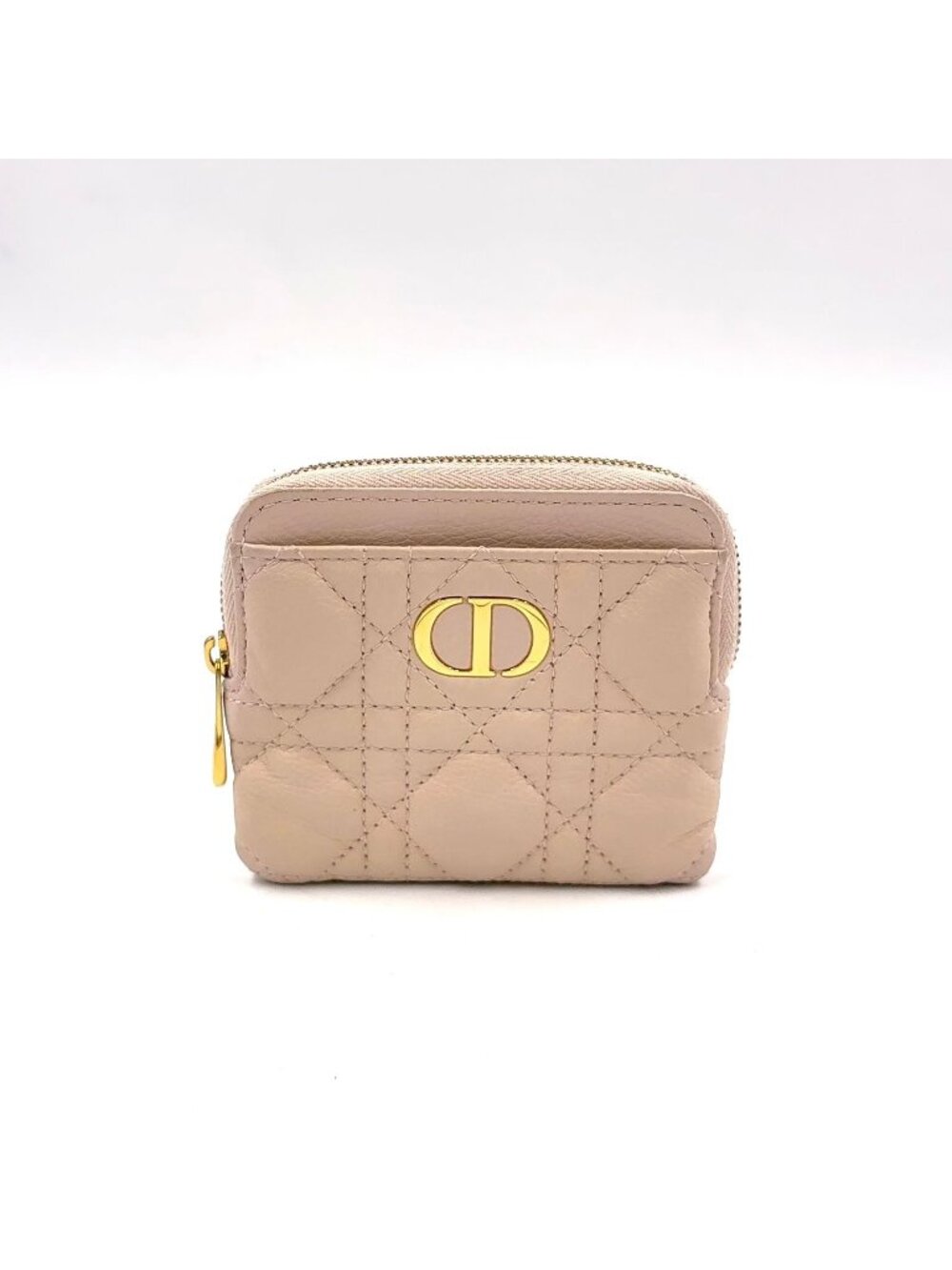 Dior Cannage Leather Light Pink Wallet Gold